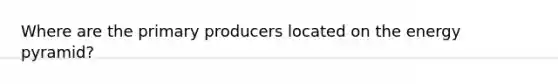 Where are the primary producers located on the energy pyramid?