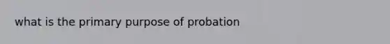 what is the primary purpose of probation