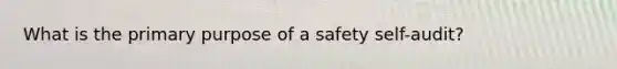 What is the primary purpose of a safety self-audit?