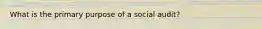 What is the primary purpose of a social audit?