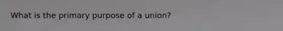 What is the primary purpose of a union?