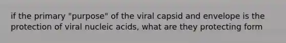 if the primary "purpose" of the viral capsid and envelope is the protection of viral nucleic acids, what are they protecting form