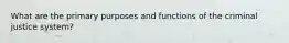 What are the primary purposes and functions of the criminal justice system?