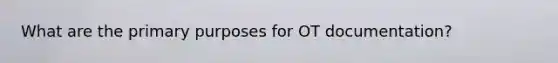 What are the primary purposes for OT documentation?