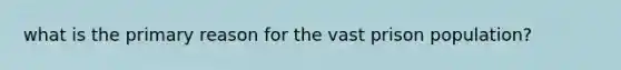 what is the primary reason for the vast prison population?