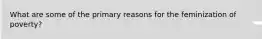 What are some of the primary reasons for the feminization of poverty?