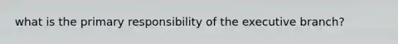 what is the primary responsibility of the executive branch?