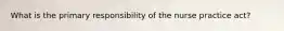 What is the primary responsibility of the nurse practice act?