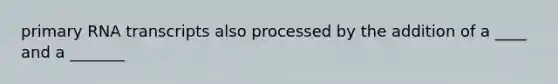 primary RNA transcripts also processed by the addition of a ____ and a _______