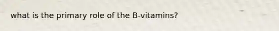 what is the primary role of the B-vitamins?