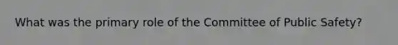 What was the primary role of the Committee of Public Safety?