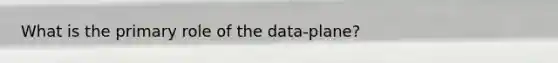 What is the primary role of the data-plane?