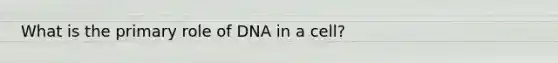 What is the primary role of DNA in a cell?