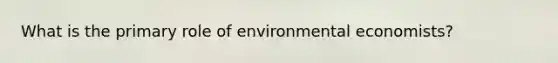 What is the primary role of environmental economists?