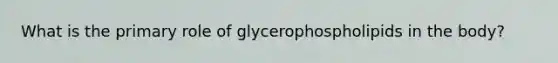 What is the primary role of glycerophospholipids in the body?