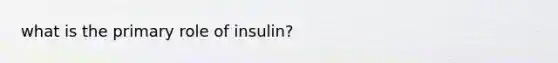 what is the primary role of insulin?