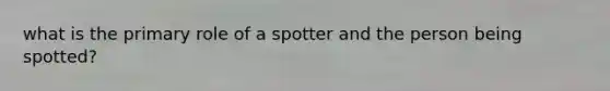 what is the primary role of a spotter and the person being spotted?