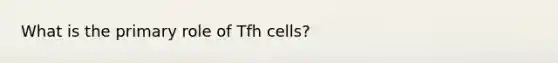 What is the primary role of Tfh cells?