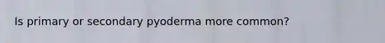 Is primary or secondary pyoderma more common?