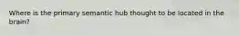 Where is the primary semantic hub thought to be located in the brain?