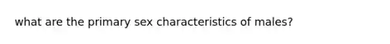 what are the primary sex characteristics of males?