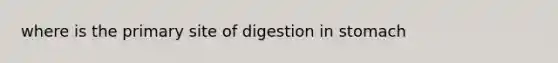 where is the primary site of digestion in stomach