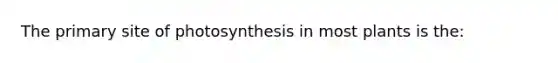 The primary site of photosynthesis in most plants is the: