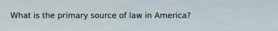 What is the primary source of law in America?