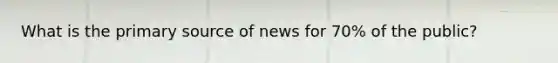 What is the primary source of news for 70% of the public?