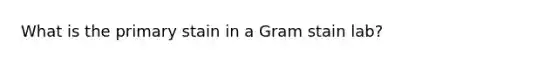 What is the primary stain in a Gram stain lab?