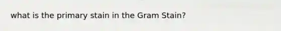 what is the primary stain in the Gram Stain?