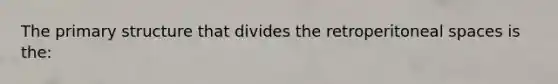 The primary structure that divides the retroperitoneal spaces is the: