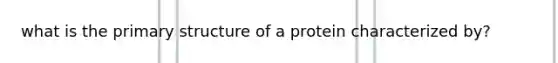 what is the primary structure of a protein characterized by?