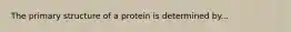 The primary structure of a protein is determined by...