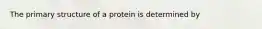 The primary structure of a protein is determined by