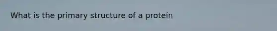 What is the primary structure of a protein