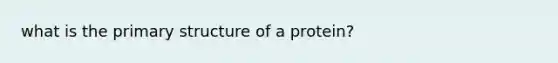 what is the primary structure of a protein?