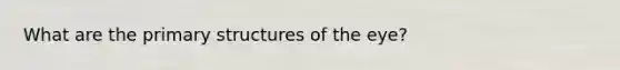 What are the primary structures of the eye?