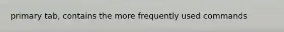 primary tab, contains the more frequently used commands