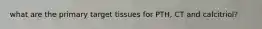 what are the primary target tissues for PTH, CT and calcitriol?