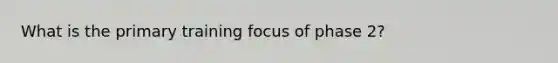What is the primary training focus of phase 2?