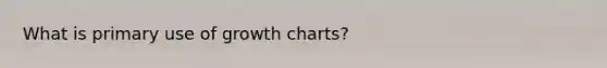 What is primary use of growth charts?