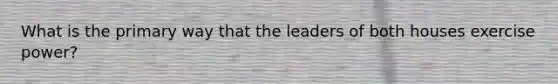 What is the primary way that the leaders of both houses exercise power?