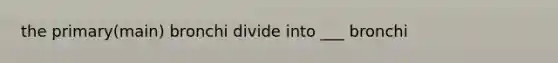the primary(main) bronchi divide into ___ bronchi