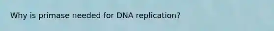 Why is primase needed for DNA replication?