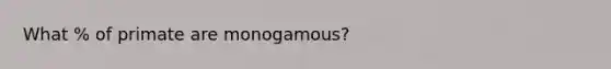 What % of primate are monogamous?