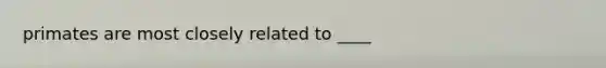 primates are most closely related to ____