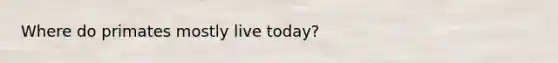 Where do primates mostly live today?