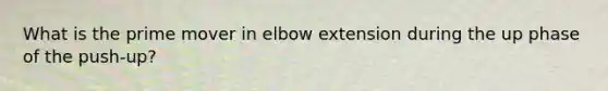 What is the prime mover in elbow extension during the up phase of the push-up?