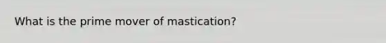 What is the prime mover of mastication?